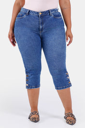 Jean Tipo Capri en Algodón, Poliester, Elastano y Rayon Marca Trucco's Plus Size