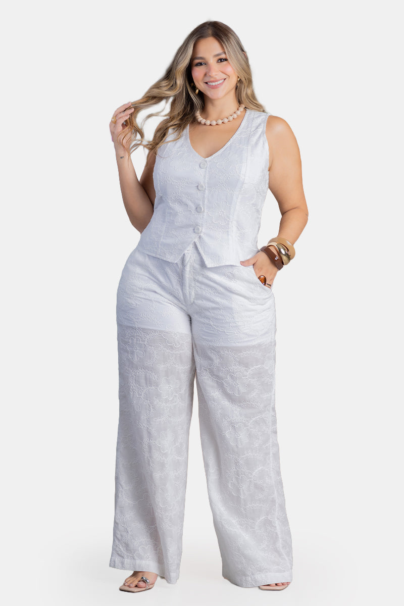 Set Pantalón 2 Piezas Plus Size en Algodón Marca Trucco's