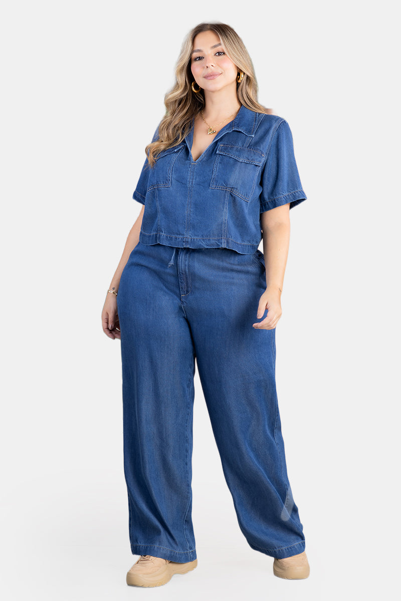Set Pantalón 2 Piezas en Liocel, Rayón y Poliéster Marca Trucco's Plus Size