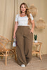 Pantalón Palazzo Tiro Alto Con Charretera Marca Trucco´s Plus Size