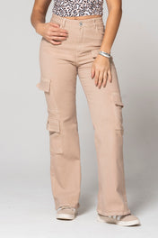 Jean Cargo Wide Leg Tiro Alto 8 Bolsillos Marca Trucco´s