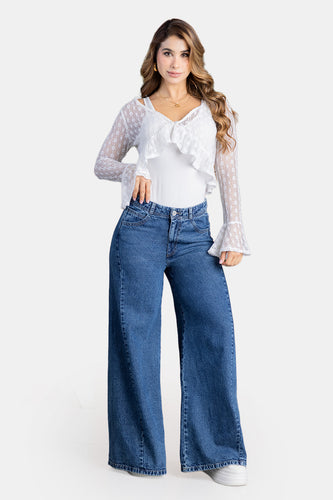 Jean Wide Leg en Algodón Marca Trucco's - 1