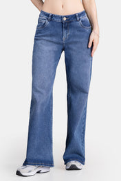 Jean Wide Leg en Algodón, Poliéster y Elastano Marca Trucco's
