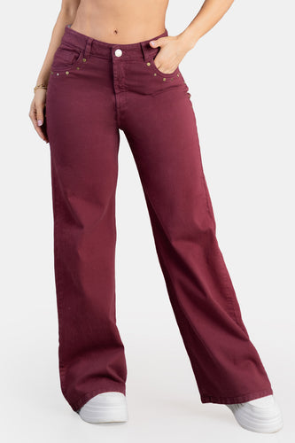 Jean Wide Leg en Algodón y Elastano Marca Trucco's - 1