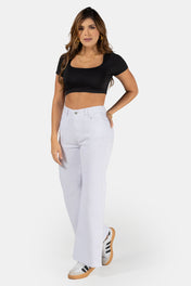 Jean Wide Leg Tiro Alto Denim Marca Trucco´s