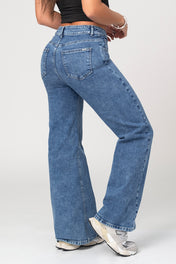 Jean Wide Leg  Tiro Alto Vena Frontal Marca Trucco´s