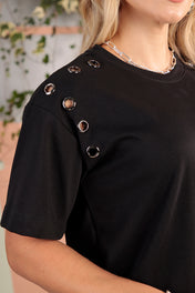 Blusa Manga Corta en Algodón, Poliéster y Elastano Marca Trucco's
