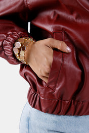 Chaqueta Bomber en Poliuretano y Poliester Marca Trucco's