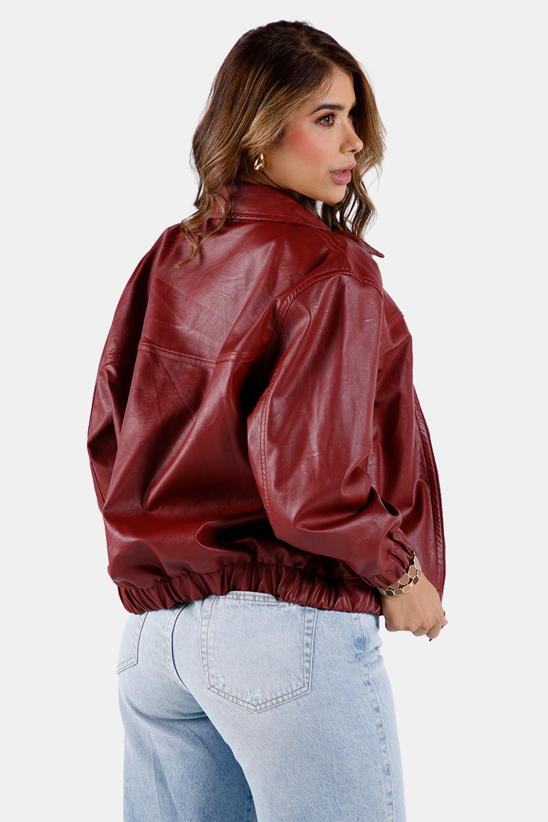 Chaqueta Bomber en Poliuretano y Poliester Marca Trucco's