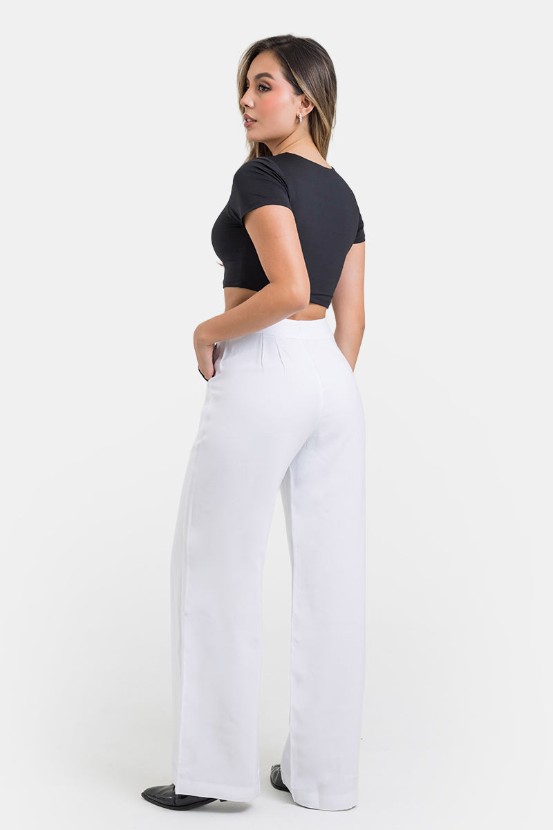 Pantalón Bota Recta en Rayon y Poliester Marca Trucco's