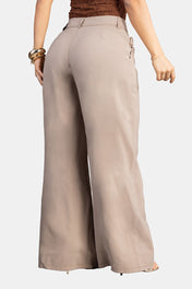 Pantalón Wide Leg en Rayón y Poliéster Marca Trucco's