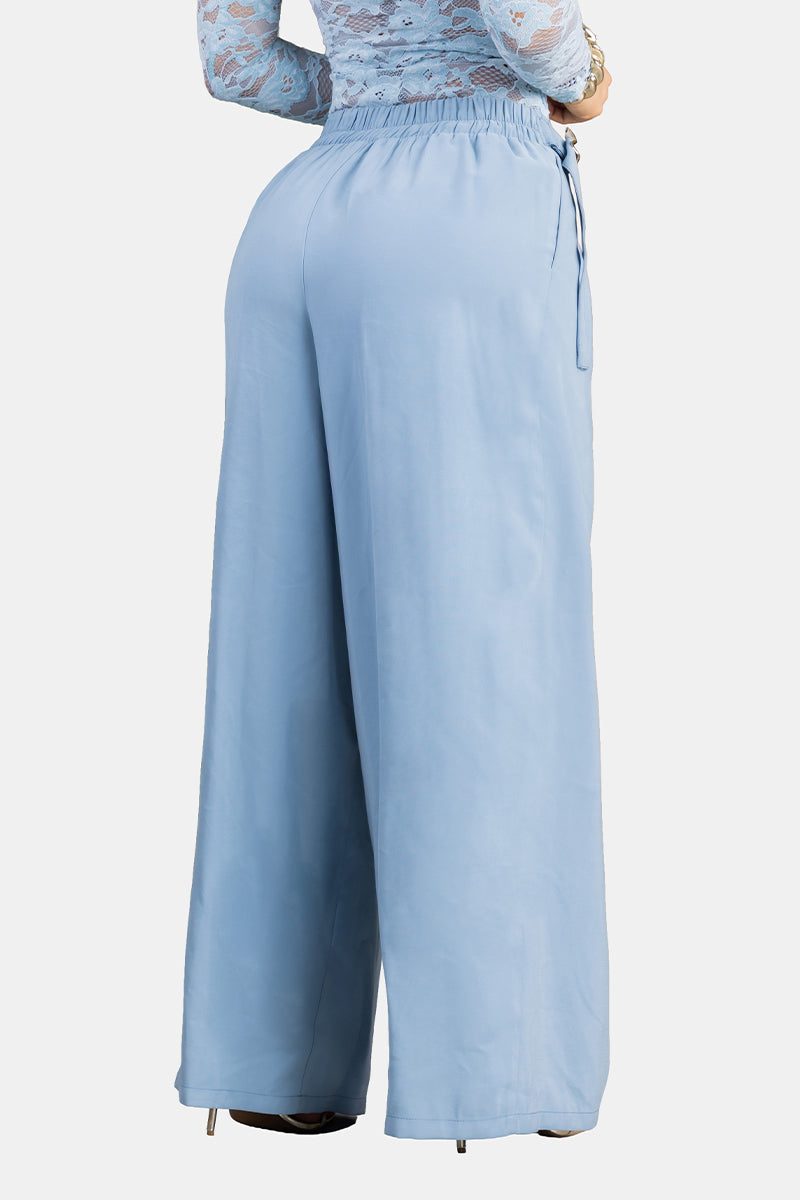 Pantalón Wide Leg en Rayón y Poliéster Marca Trucco's