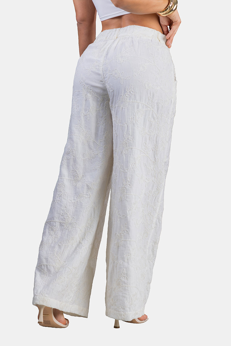 Pantalón Wide Leg en Rayón, Poliéster y Poliamida Marca Trucco's