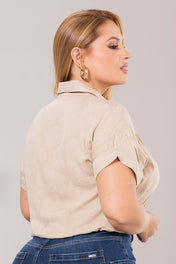 Blusa Manga Corta Con Textura Marca Trucco´s Plus Size