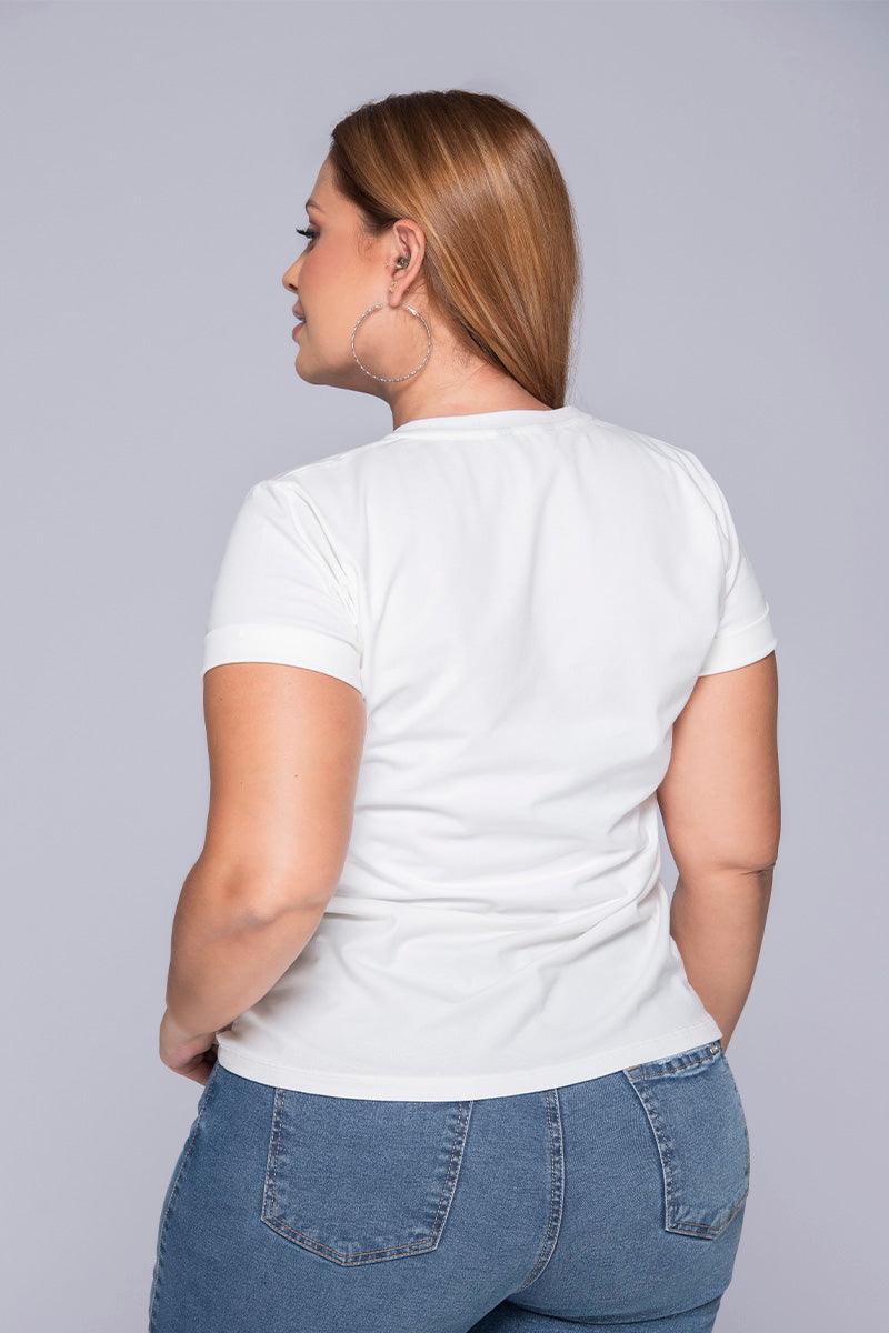 Camiseta Básica estampada Cuello Redondo Marca Trucco´s Plus Size