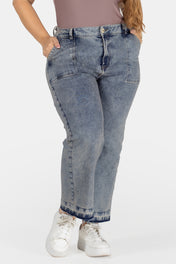 Jean Palazzo Tiro Alto Color Dirty Marca Trucco´s Plus Size