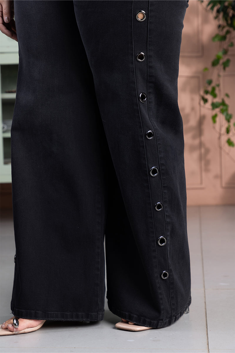 Jean Palazzo en Algodón, Poliéster, Rayón y Elastano Marca Trucco's Plus Size