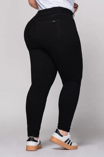 Jean Skinny  Tiro Alto Talla Única Negro Plus Size Exclusivo Marca Trucco´s - 5