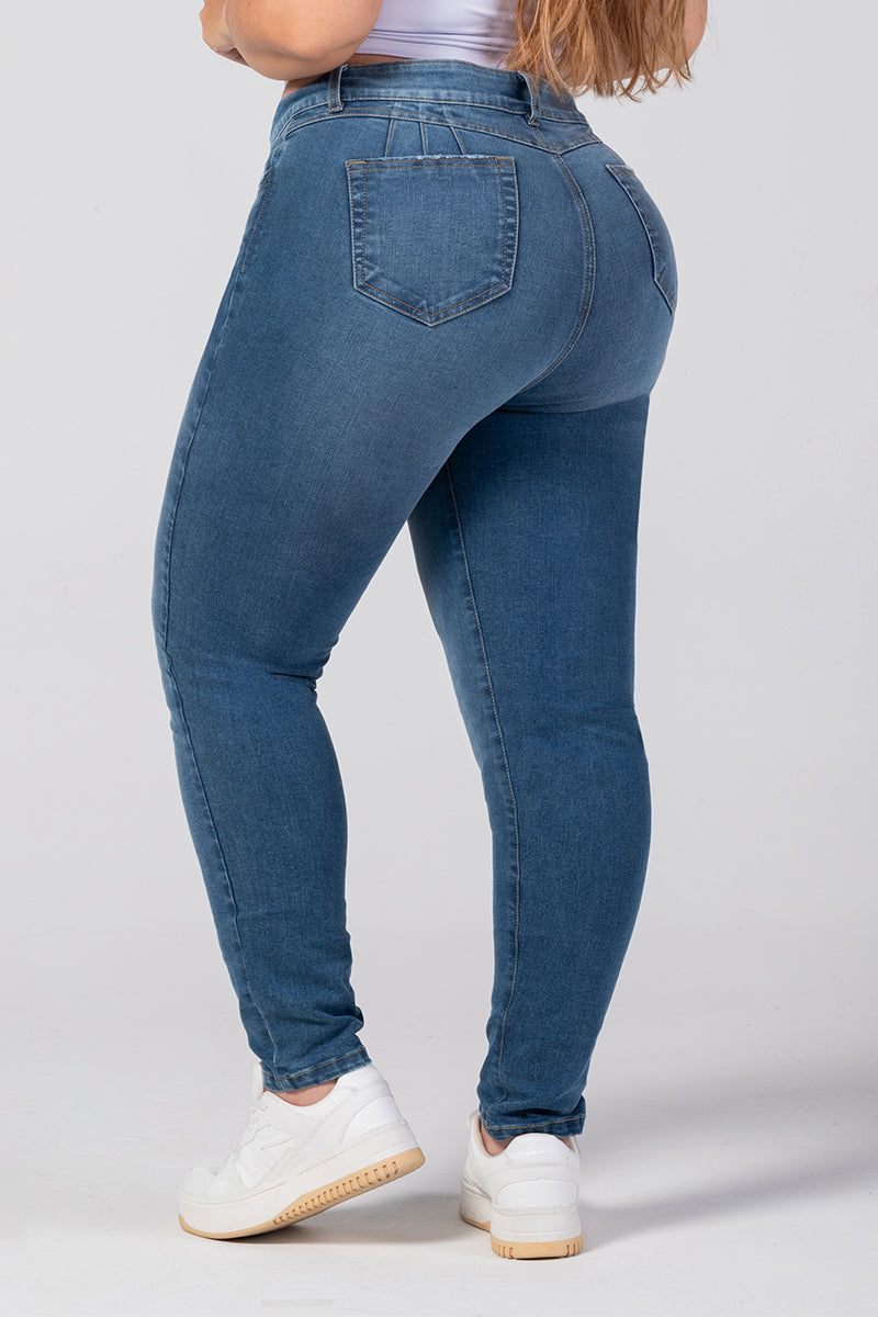 Jean Skinny Tiro Alto Marca Trucco´s Plus Size