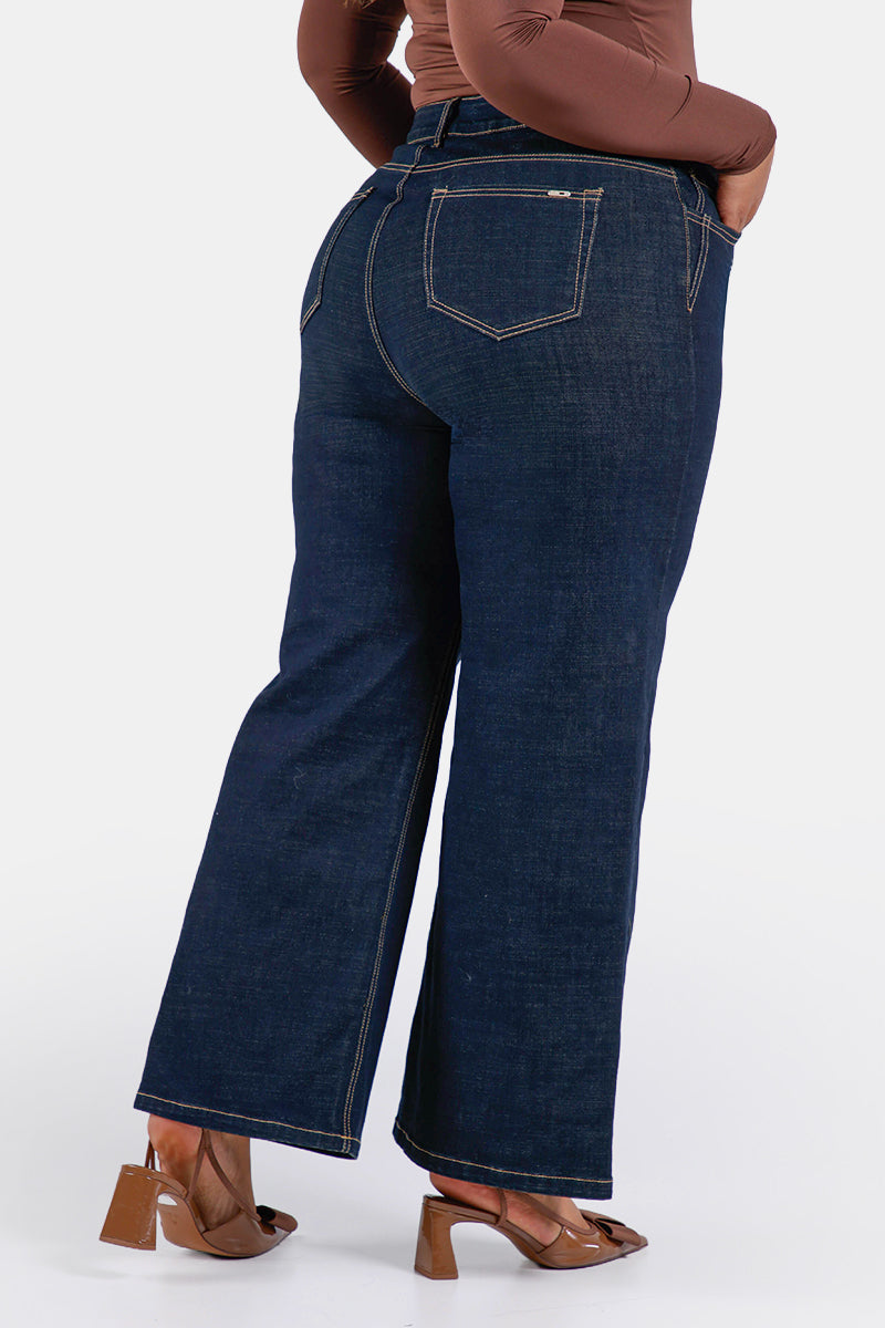 Jean Wide Leg Plus Size en Algodón, Poliester, Elastano y Rayon Marca Trucco's