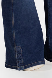 Jean Wide Leg Azul Oscuro con Detalles en Bota Marca Trucco´s Plus Size