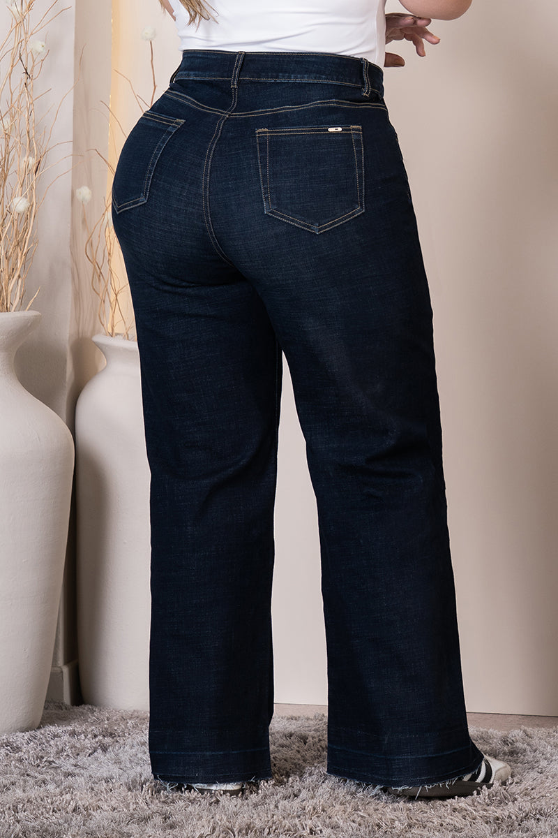 Jean Wide Leg Tiro Alto Marca Trucco´s Plus Size