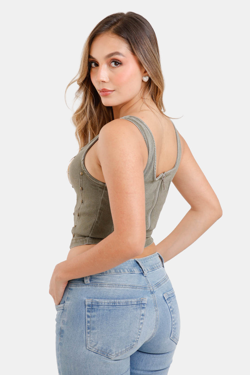 Blusa Manga Sisa en Algodón, Poliester y Elastano Marca Trucco's