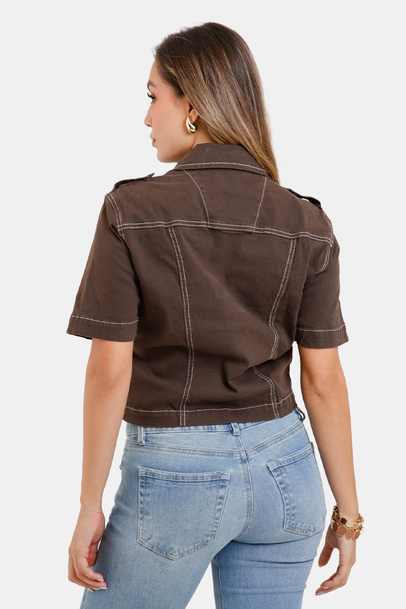 Chaqueta Manga Corta en Algodón y Elastano Marca Trucco's