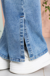 Jean Wide Leg en Algodón, Poliéster, Rayón y Elastano Marca Trucco's