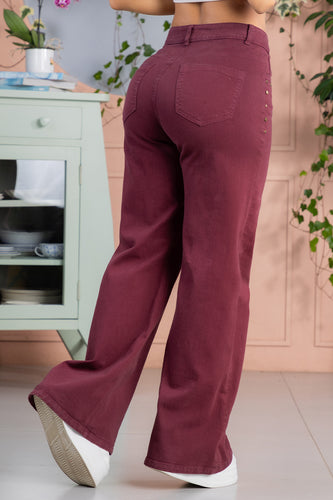 Jean Wide Leg en Algodón y Elastano Marca Trucco's - 3