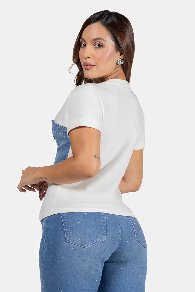 Blusa Manga Corta Marca Trucco's