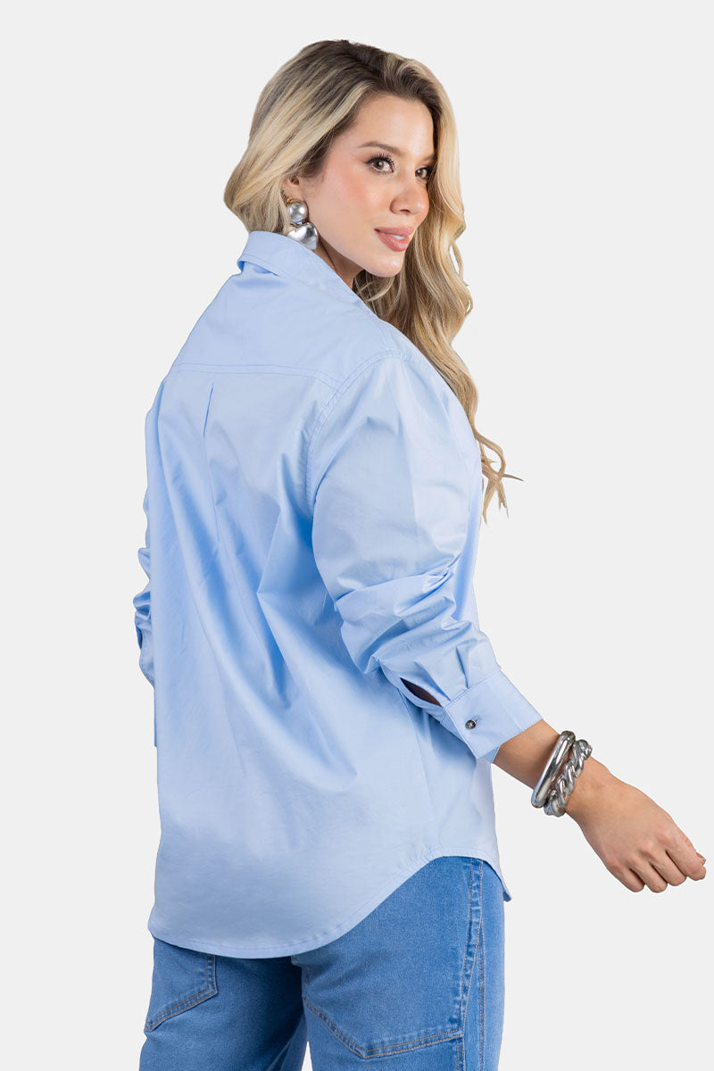 Blusa Manga Larga en Algodón y Elastano Marca Trucco's