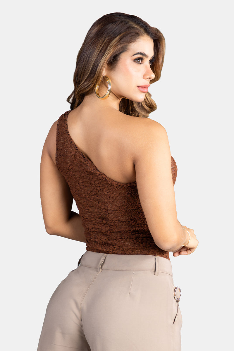 Body Asimetrico en Nailon, Algodón y Elastano Marca Trucco's