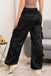 Pantalón Parachute Tiro Alto Tipo Cargo 8 Bolsillos Marca Trucco´s