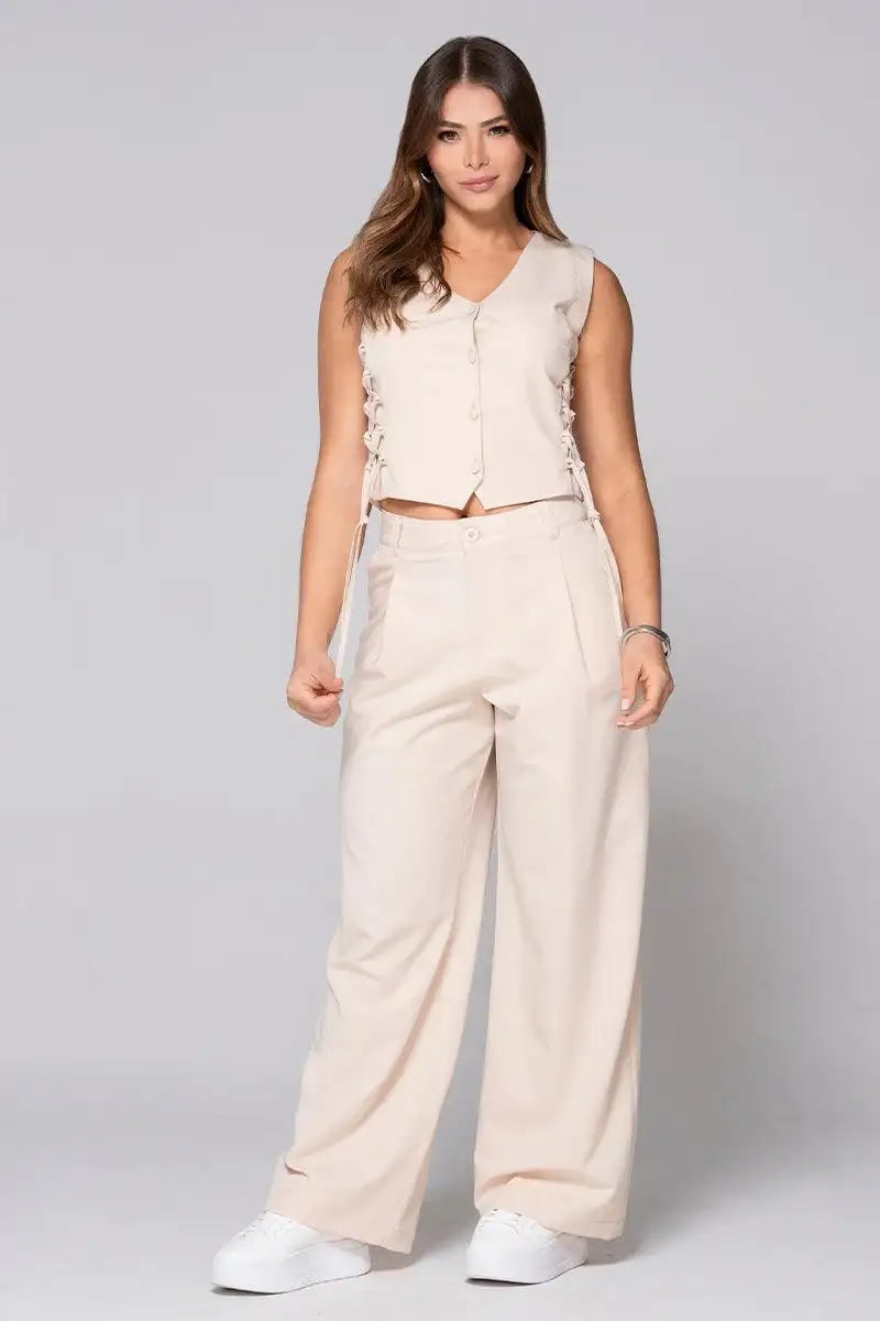 Pinzas Blusas Para Pantalon Tiro Alto Set Piezas Pantalón Tiro