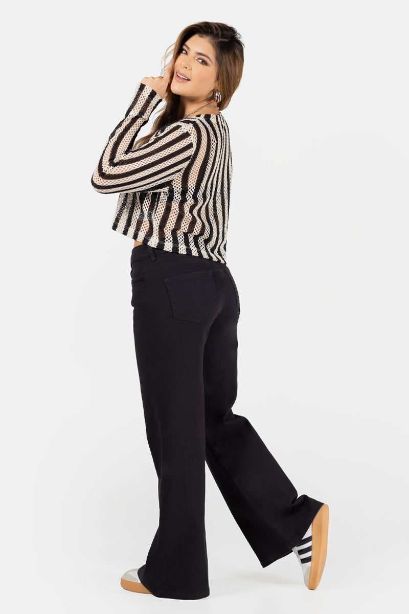 Set 2 Piezas Top Cropped y Blusa Manga Larga Casual Marca Trucco´s