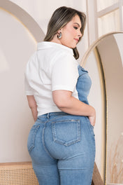Camisa Manga Casual Denim Marca Trucco´s Plus Size