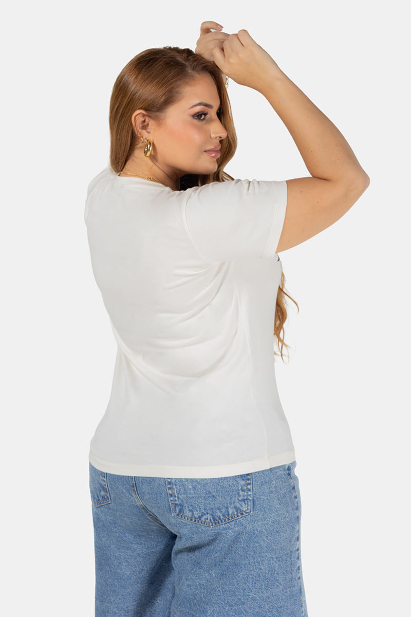 Camiseta Básica con Estampado Frontal Marca Trucco´s Plus Size