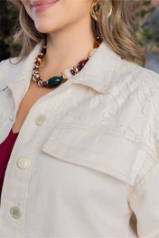 Chaqueta Corta en Algodón y Elastano Marca Trucco's Plus Size