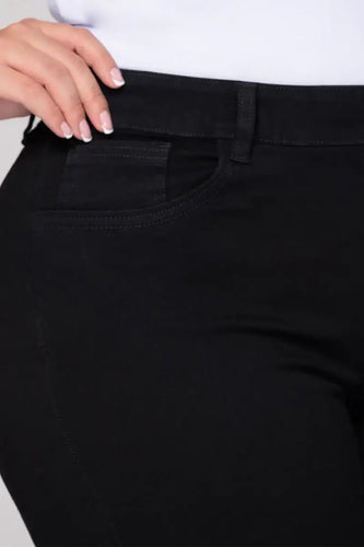 Jean Bota Recta Tiro Alto Talla única Negro Exclusivo Marca Trucco´s Plus Size - 8