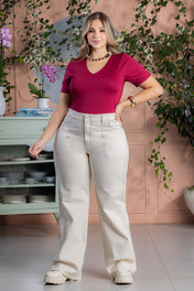 Jean Bota Recta en Algodón y Elastano Marca Trucco's Plus Size