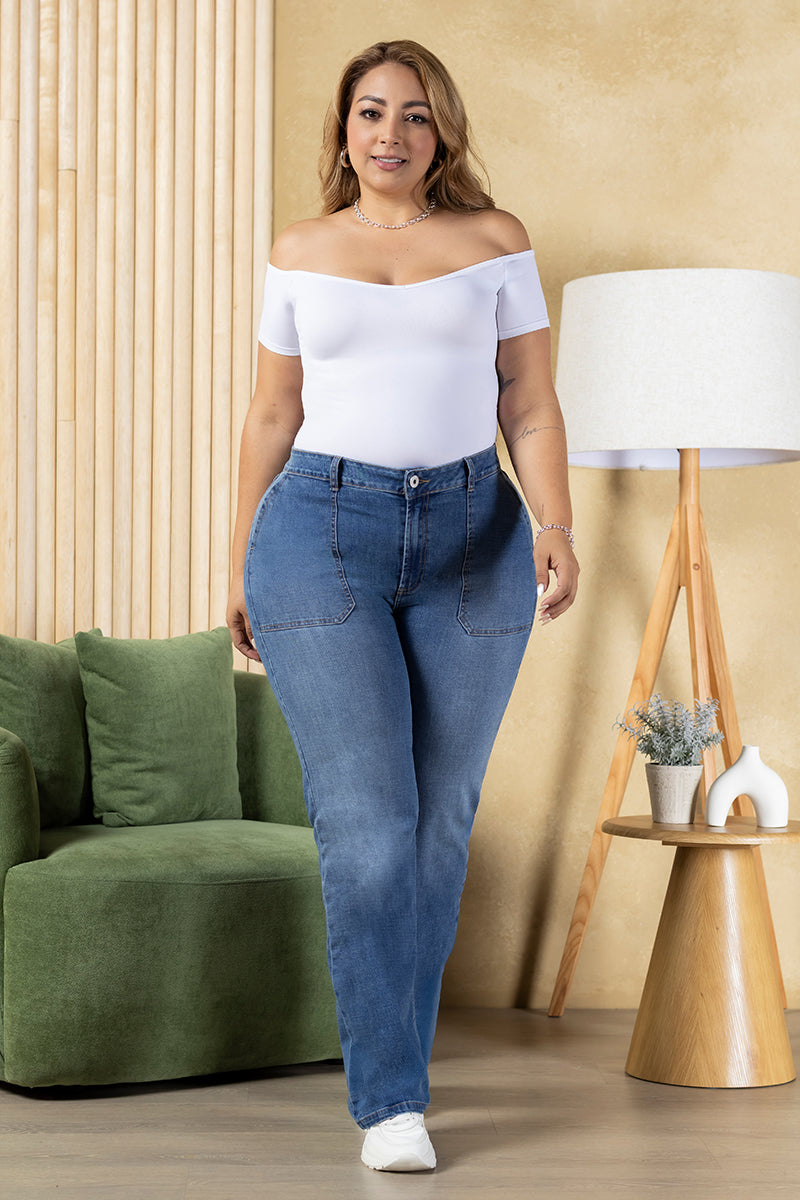 Jean Bota Recta Plus Size Marca Trucco's