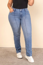 Jean Bota Recta Tiro Alto con Vena Marca Trucco´s Plus Size