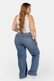 Jean Wide Leg Azul Medio Marca Trucco´s Plus Size