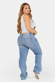 Jean Wide Leg Azul Claro Marca Trucco´s Plus Size