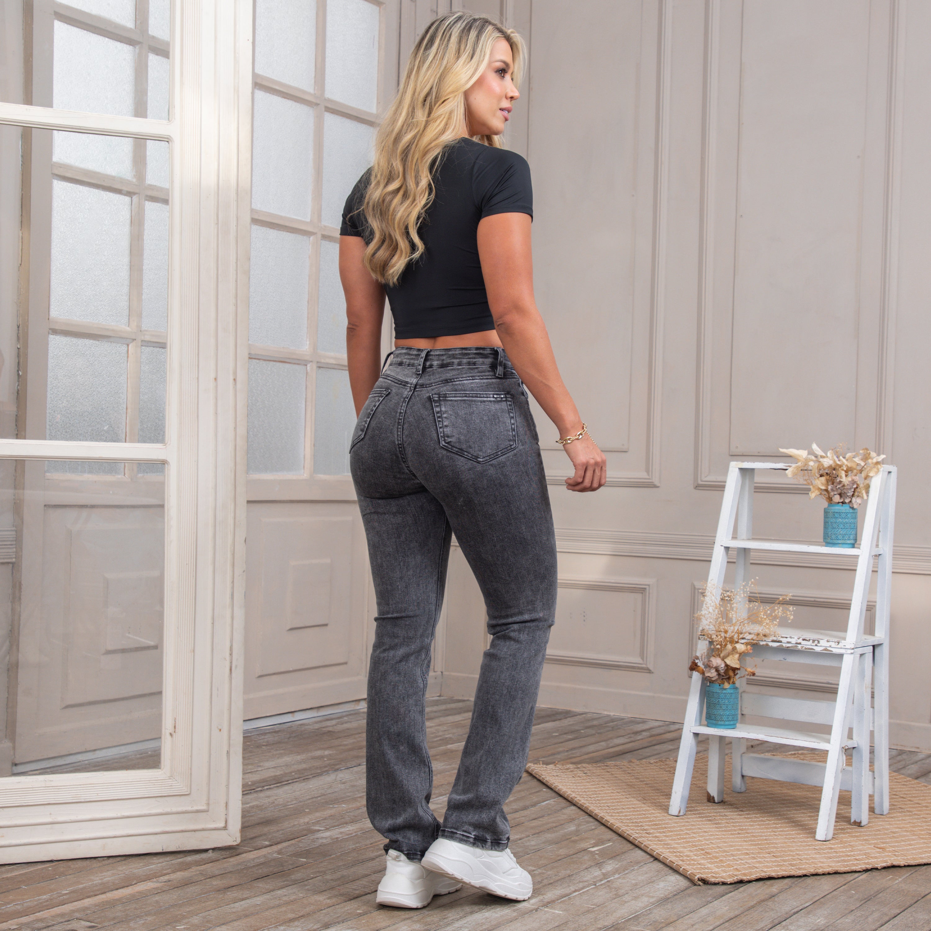Jean Talla única Bota Recta en Algodón, Poliéster y Elastano Marca Trucco's