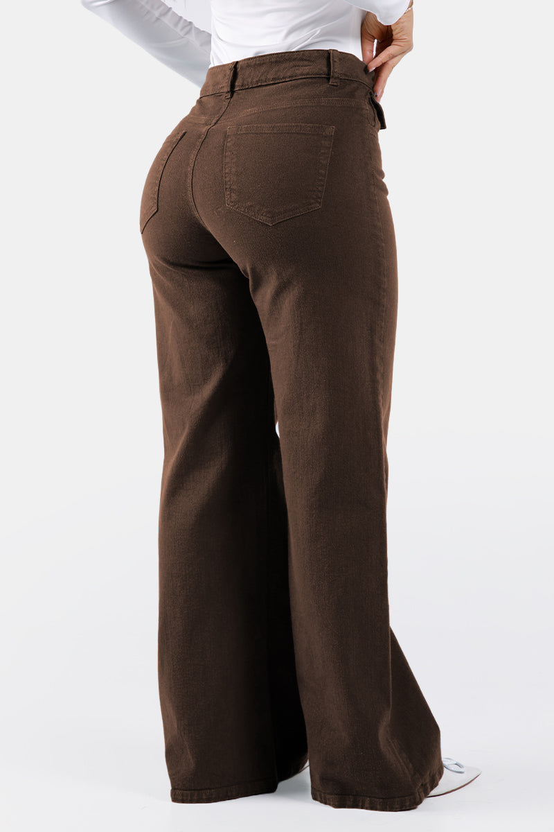 Jean Wide Leg en Algodón y Elastano Marca Trucco's