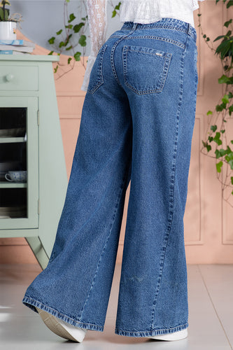 Jean Wide Leg en Algodón Marca Trucco's - 4