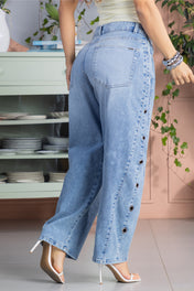 Jean Barrel en Algodón, Poliéster y Elastano Marca Trucco's