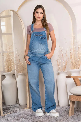 Overol Oversize Denim Bota Recta Marca Trucco´s - 2